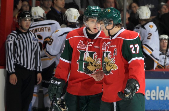JONATHAN DROUIN AND NATHAN MACKINNON Photo: Mike Dembeck